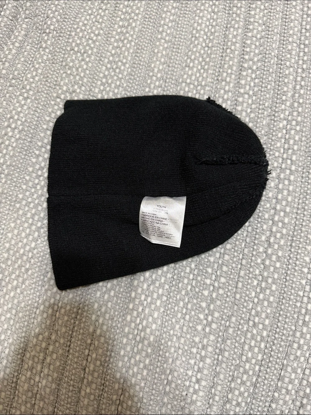 Jordan Black Knit Youth Beanie with Red Jumpman Outline